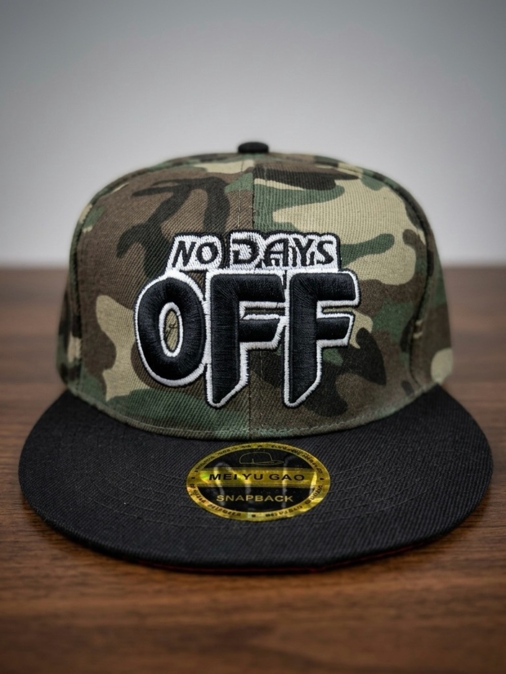 New Men’s "No Days Off" Camo Snapback Hat